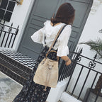 Bamboo bucket bag personality straw handbag